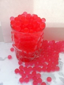 Bunte-Blumenerde-Wasserperlen-Gel--rot-50-Gramm